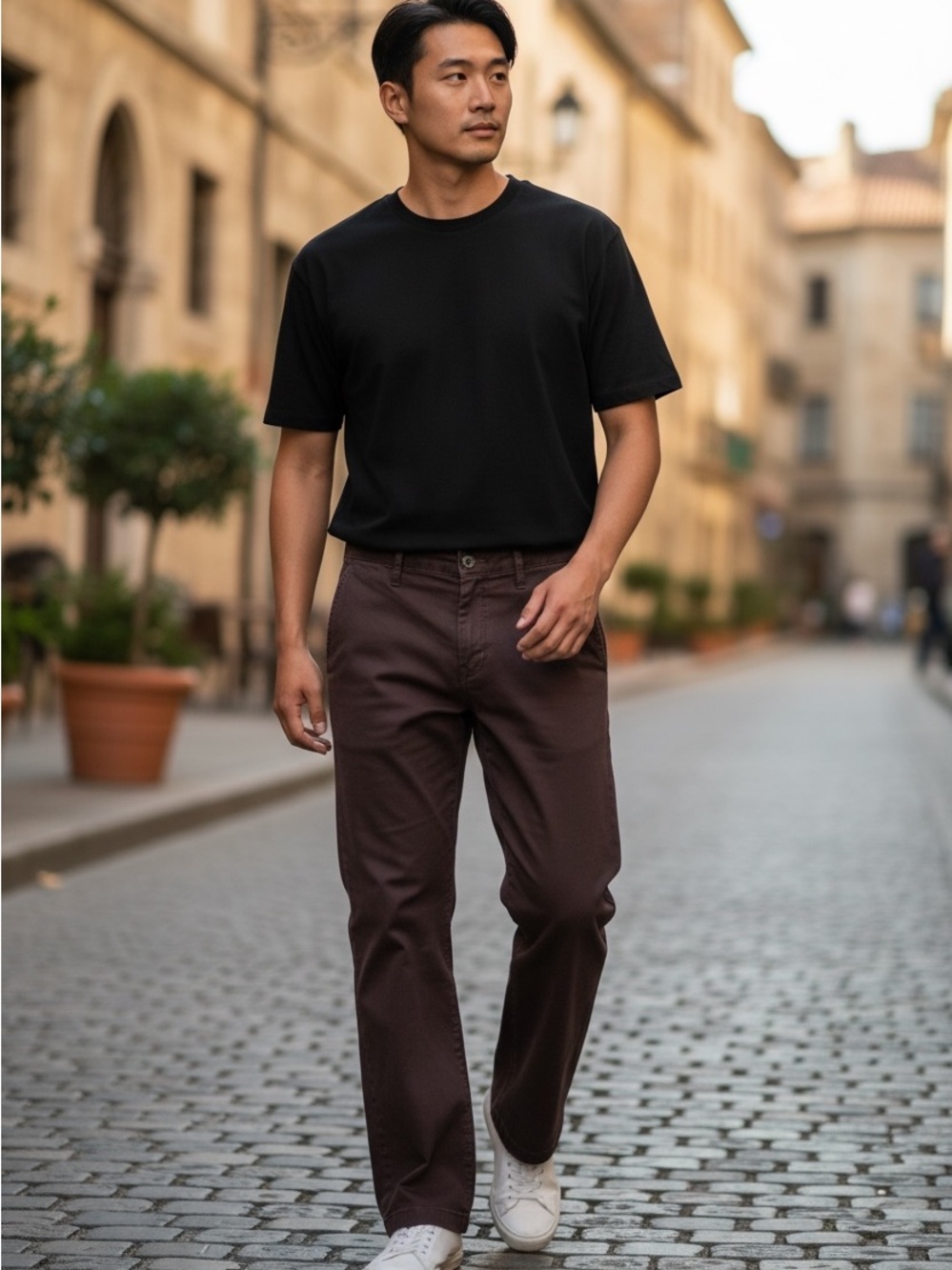 Joe's Jeans Straight Leg Jeans w/ Slight Flare on the Base in Deep Brown